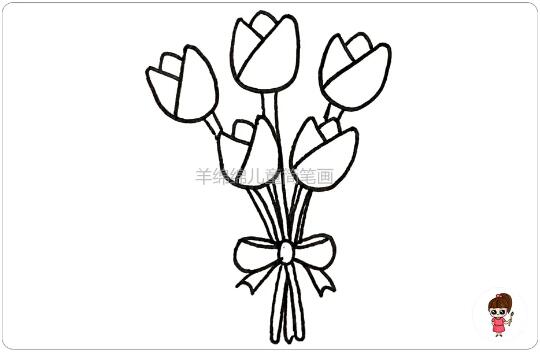 教师节花朵简笔画美丽的鲜花送老师