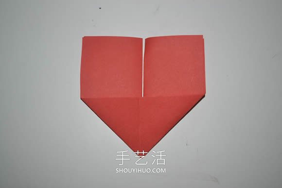 简单手工折纸心形书签的折法图解步骤 -  www.shouyihuo.com