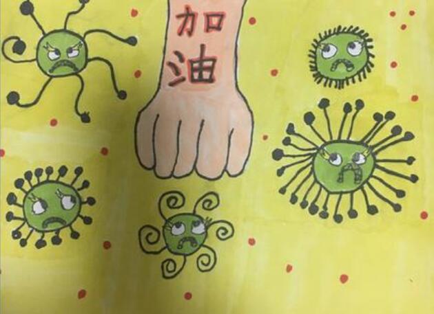 一二年级抗疫手绘画图片