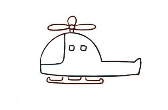 交通工具直升飞机简笔画教程图片