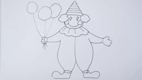 马戏团小丑简笔画教程图片