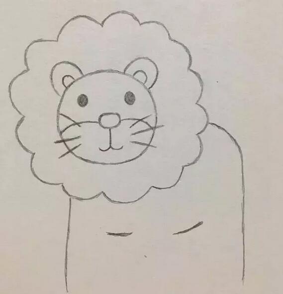 超萌的小狮子简笔画教程