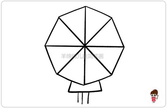 米字画雨伞简笔画教程图片