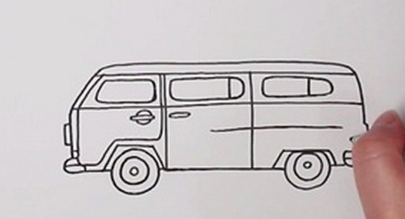 公共汽车简笔画步骤图片