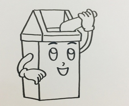 垃圾桶卡通形象简笔画图片