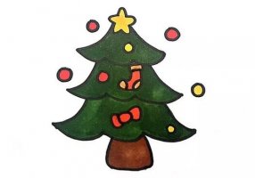 圣诞树简笔画怎么画教程图片