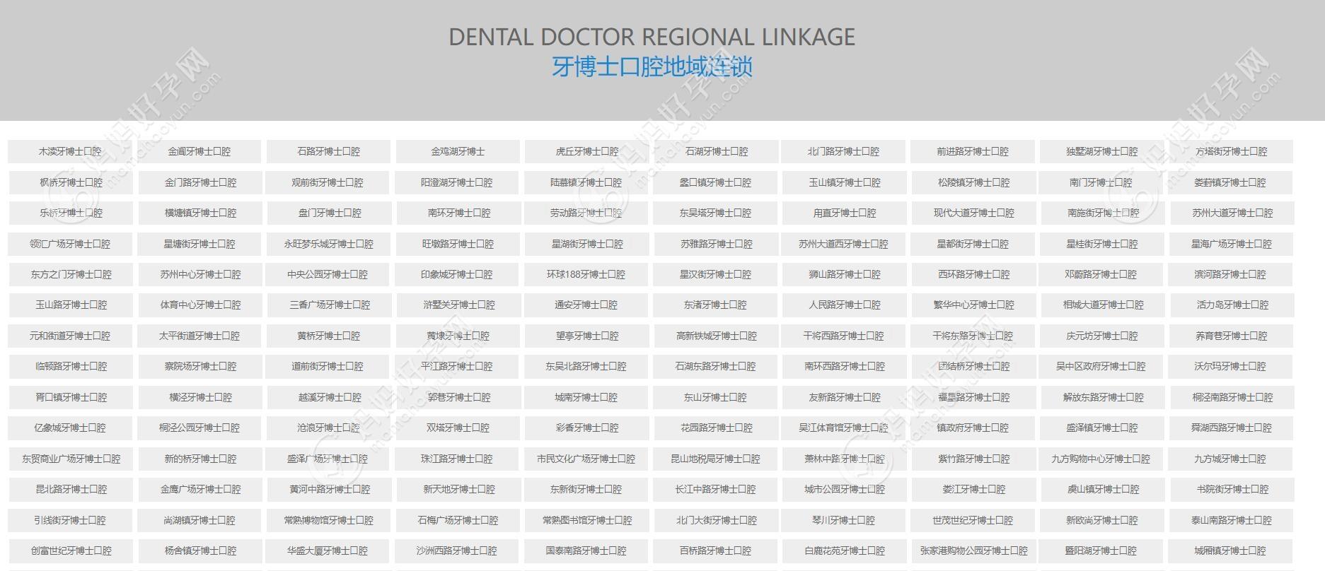 牙博士口腔的分部区域