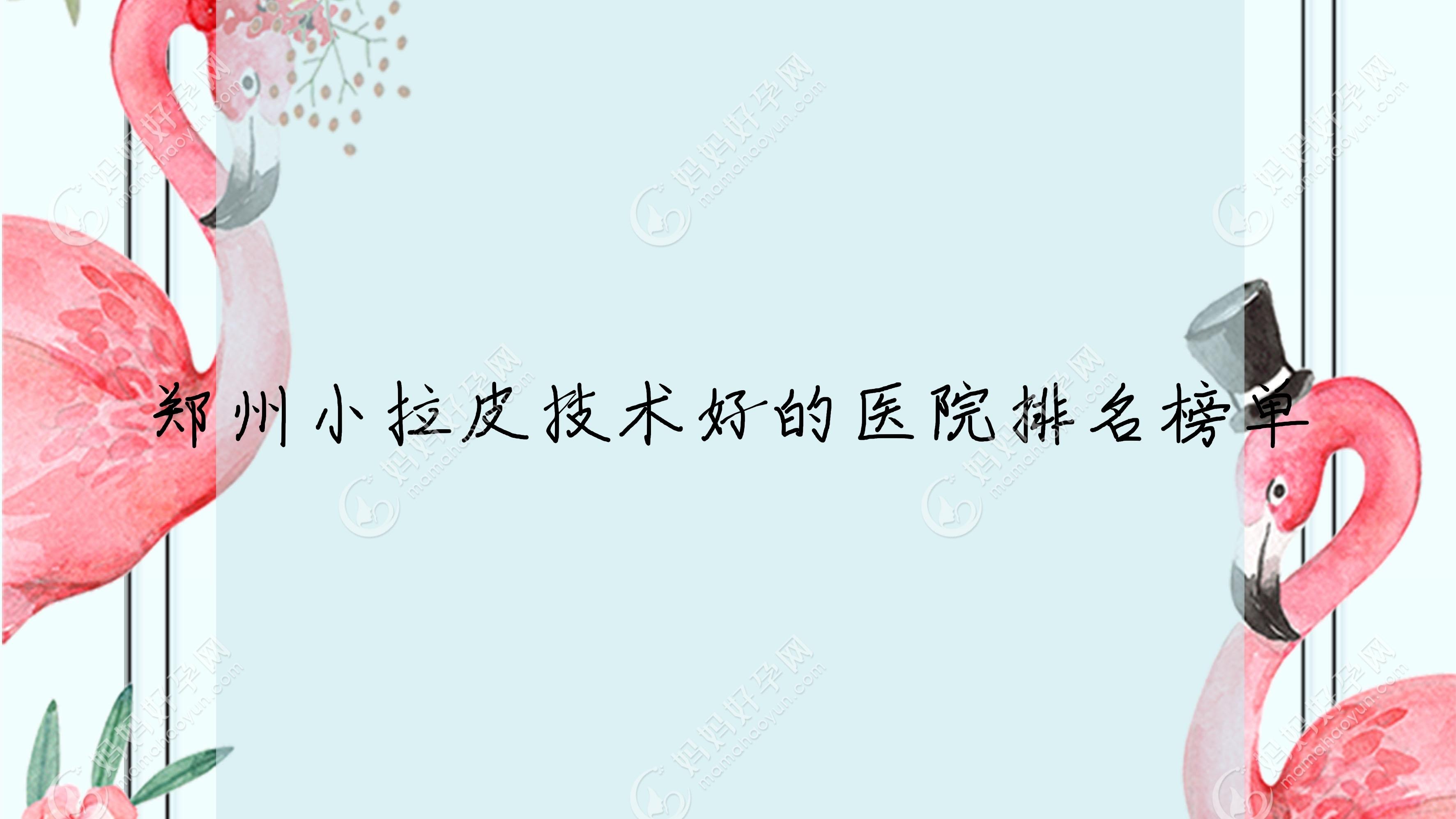 郑州小拉皮技术好的医院排名榜单