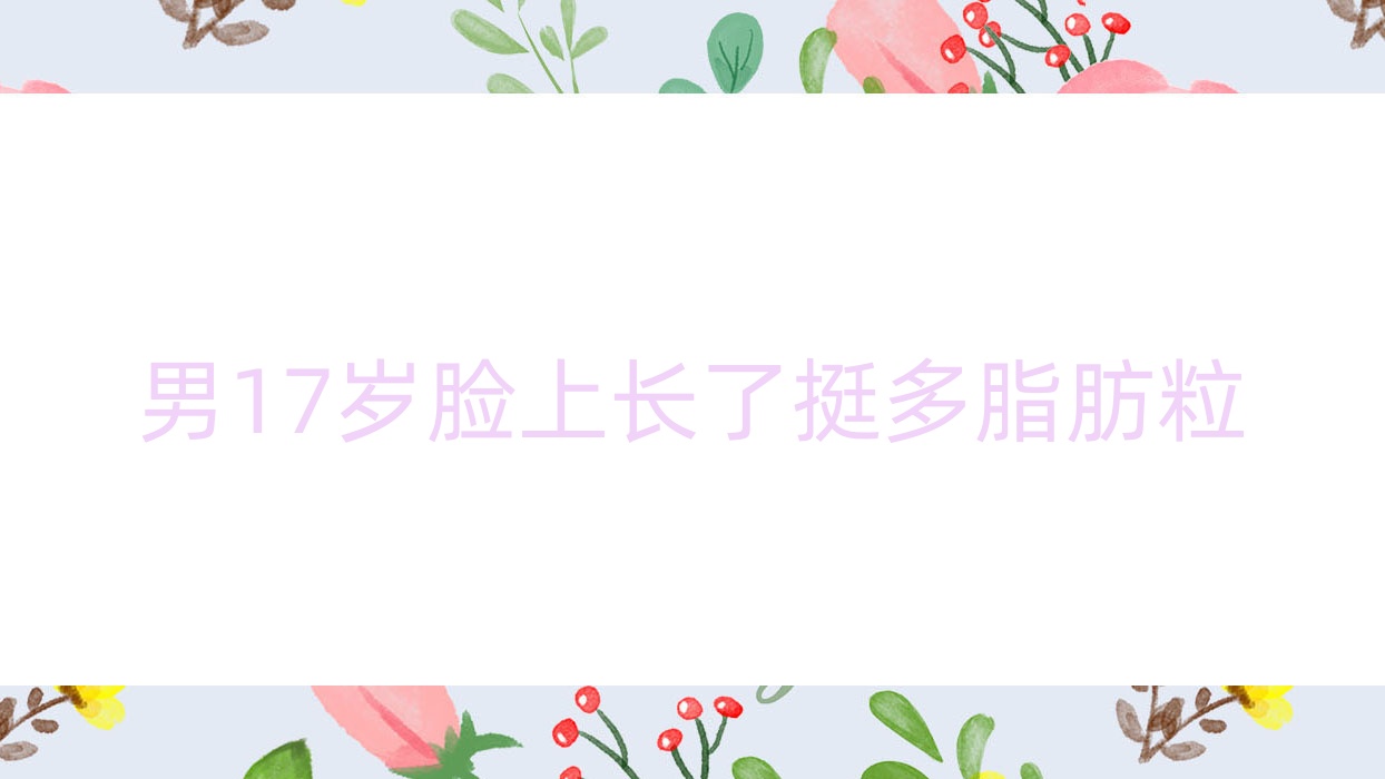 男17岁脸上长了挺多脂肪粒