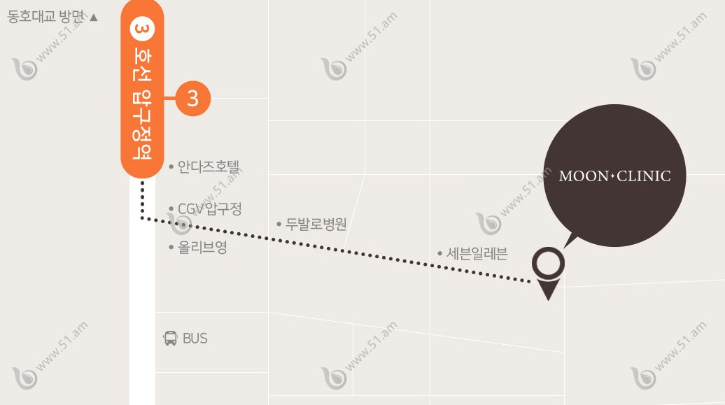 韩国moon皮肤科地址-乘车路线