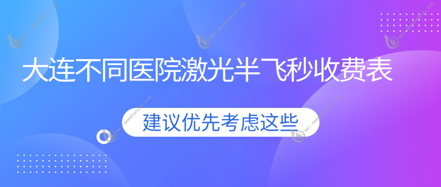 大连不同医院激光半飞秒收费表