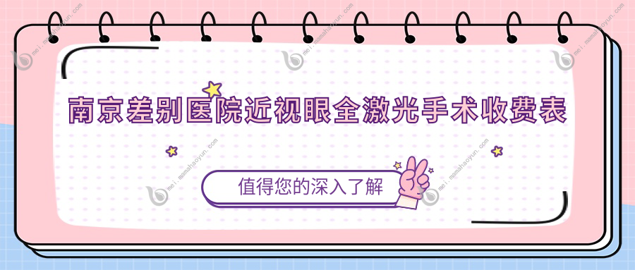 南京差别医院近视眼全激光手术收费表