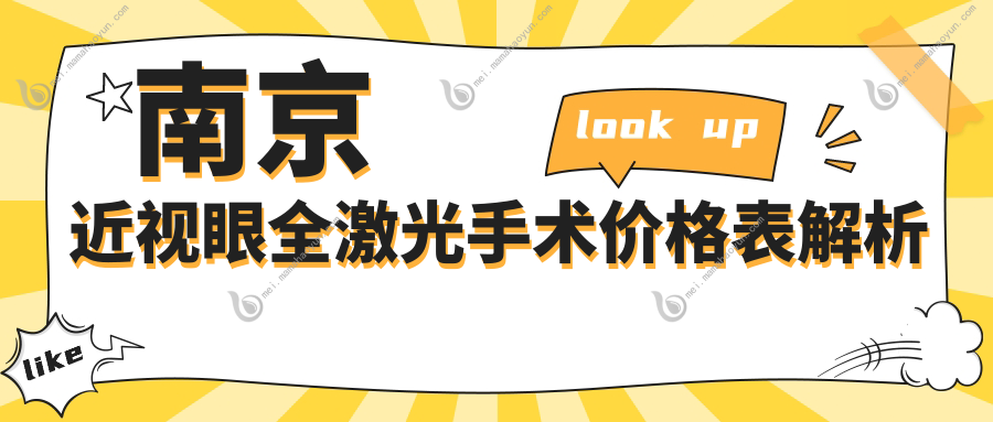 南京近视眼全激光手术价格表解析