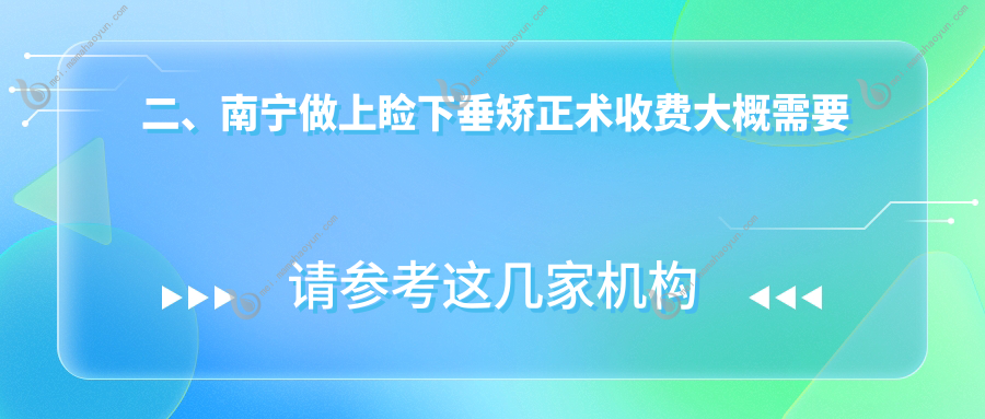 二、南宁做上睑下垂矫正术收费大概需要多少钱？华厦4259