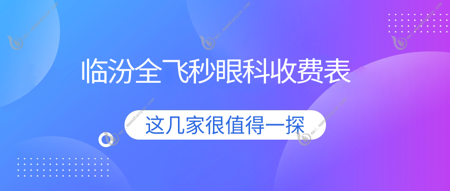 临汾全飞秒眼科收费表