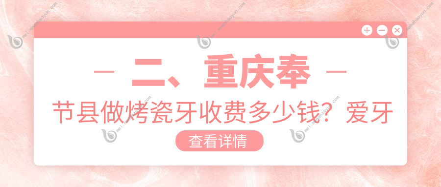 二、重庆奉节县做烤瓷牙收费多少钱？爱牙仕330