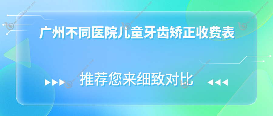 广州不同医院儿童牙齿矫正收费表