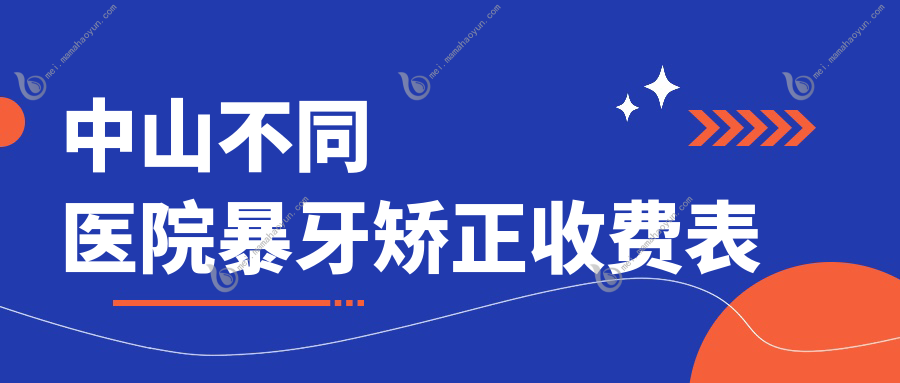 中山不同医院暴牙矫正收费表
