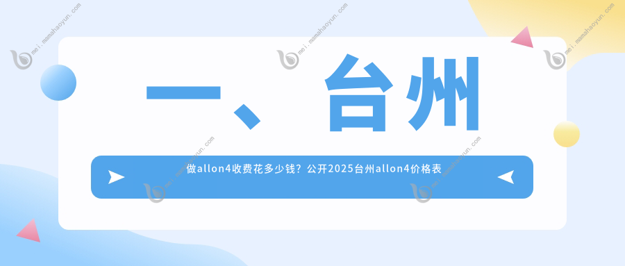 一、台州做allon4收费花多少钱？公开2025台州allon4价格表
