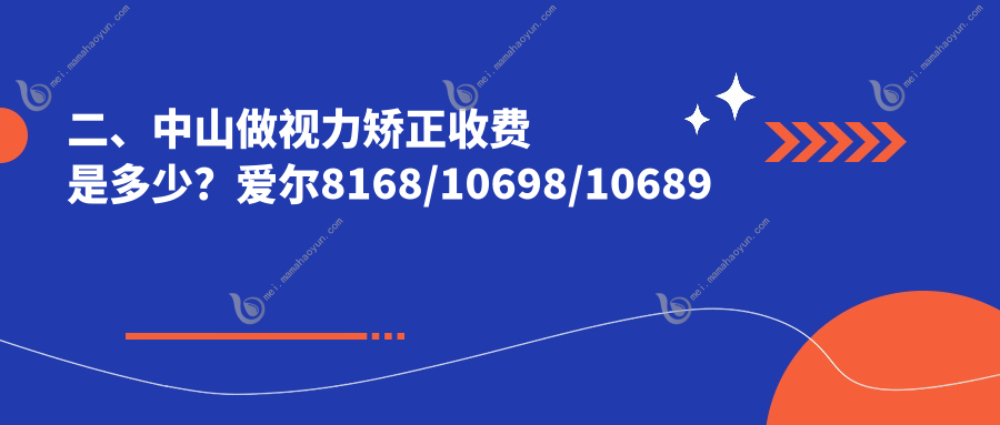 二、中山做视力矫正收费是多少？爱尔8168/10698/10689