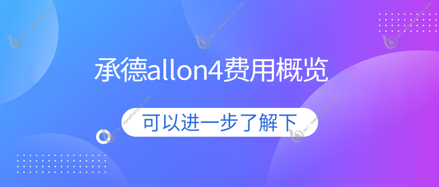 承德allon4费用概览