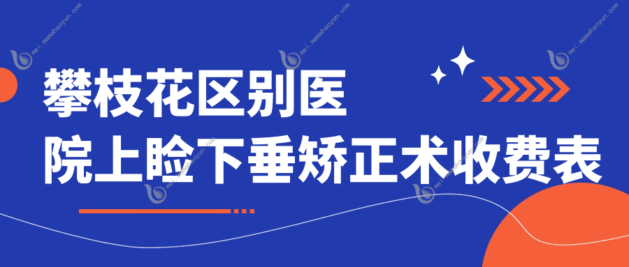 攀枝花区别医院上睑下垂矫正术收费表