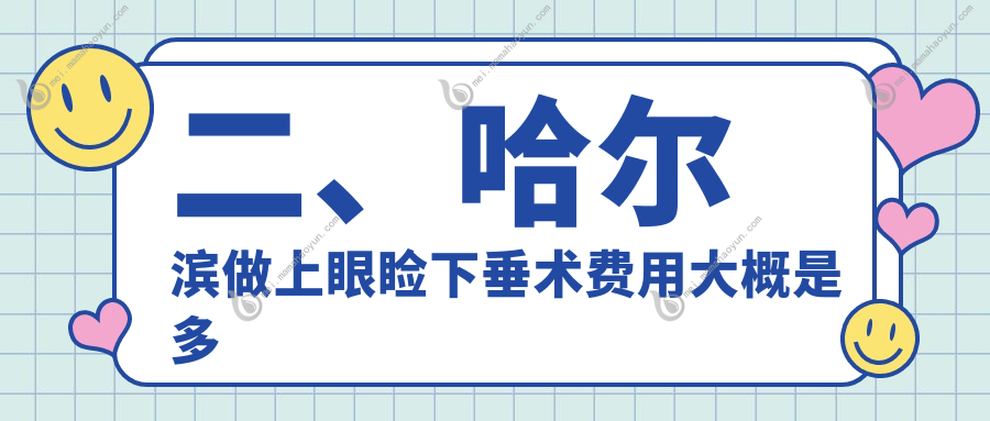 二、哈尔滨做上眼睑下垂术费用大概是多少钱？爱尔5960、明汇5059、龙润4660