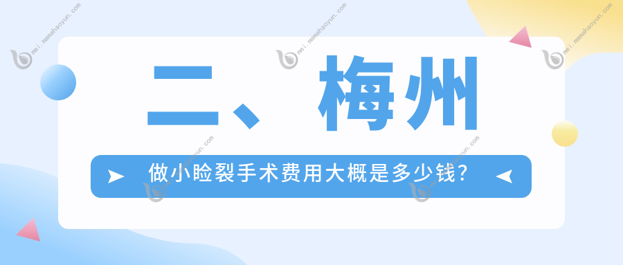 二、梅州做小睑裂手术费用大概是多少钱？市视立康4098/4759/5599