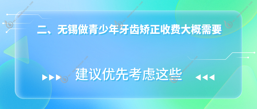 二、无锡做青少年牙齿矫正收费大概需要多少钱？惠康4850、钱氏6680、摩德7059