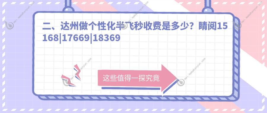 二、达州做个性化半飞秒收费是多少？睛阅15168