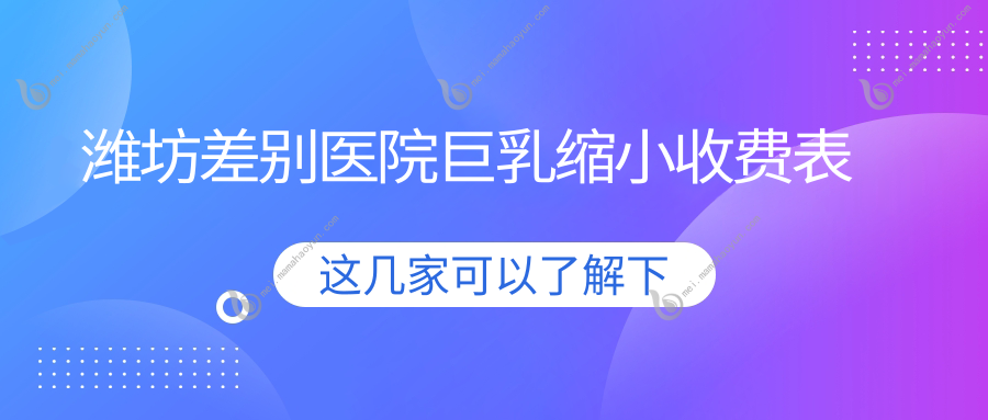 潍坊差别医院巨乳缩小收费表