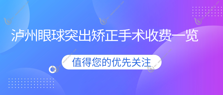 泸州眼球突出矫正手术收费一览
