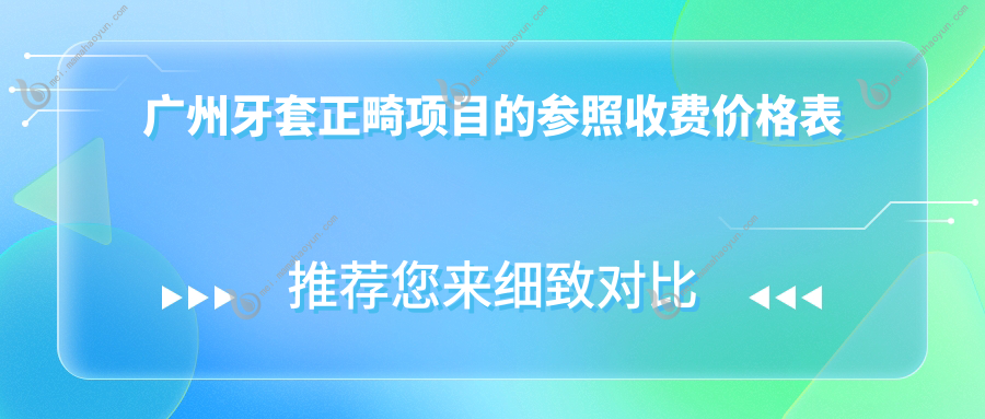 广州牙套正畸项目的参照收费价格表