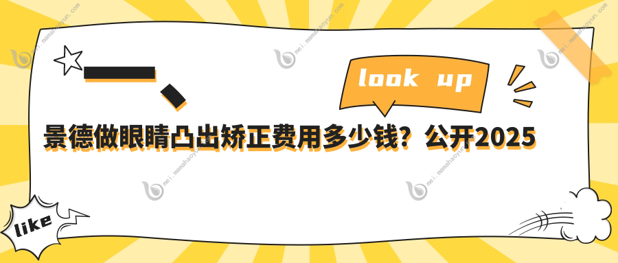 一、景德做眼睛凸出矫正费用多少钱？公开2025景德眼睛凸出矫正价目表