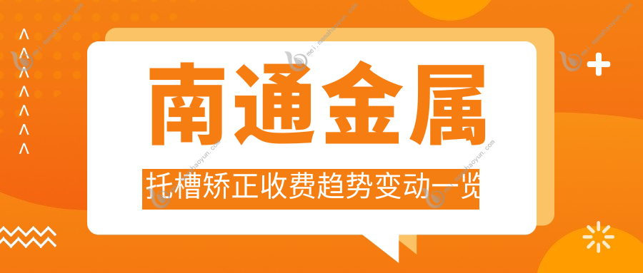 南通金属托槽矫正收费趋势变动一览