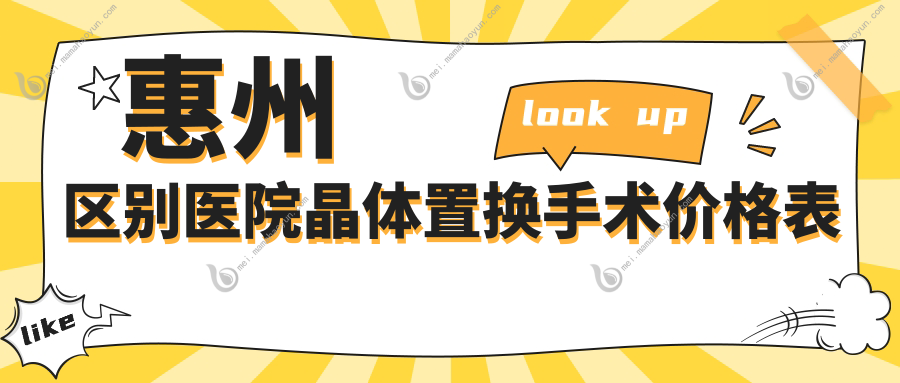 惠州区别医院晶体置换手术价格表