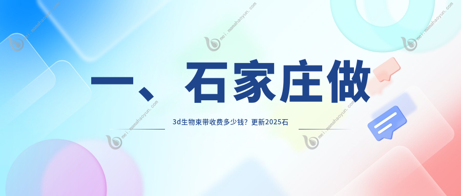 一、石家庄做3d生物束带收费多少钱？更新2025石家庄3d生物束带价格表