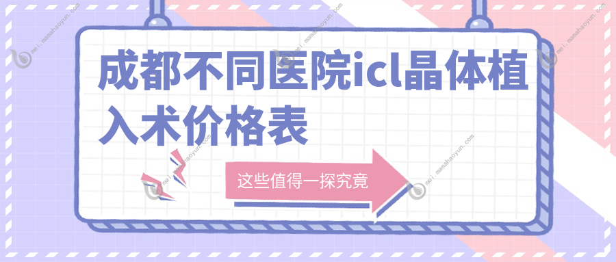 成都不同医院icl晶体植入术价格表