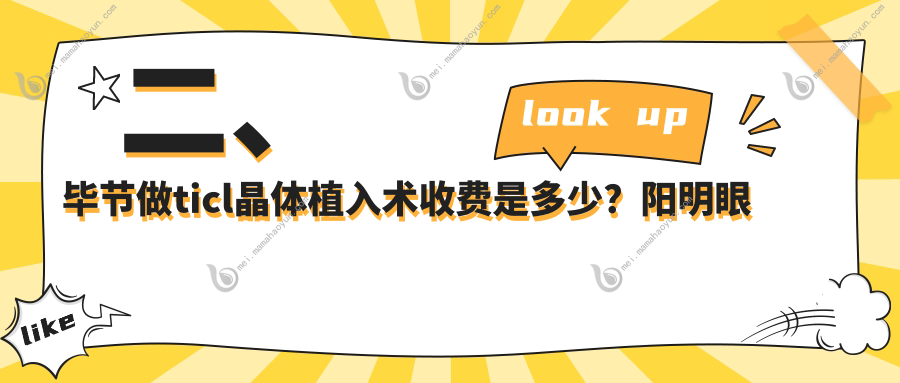 二、毕节做ticl晶体植入术收费是多少？阳明眼科华厦24290/毕节视康眼科22090/21789