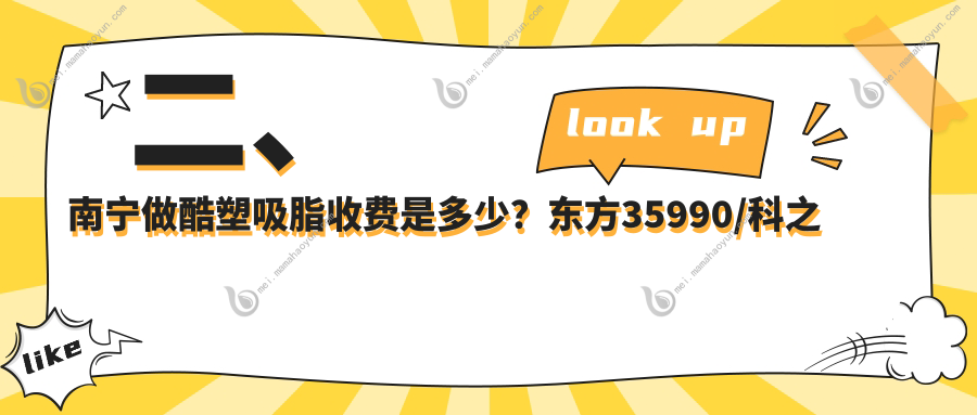 二、南宁做酷塑吸脂收费是多少？东方35990/科之美30450/密斯27588