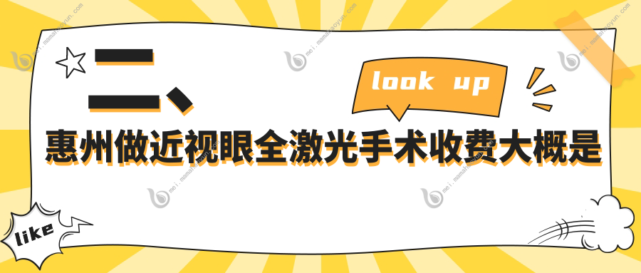 二、惠州做近视眼全激光手术收费大概是多少钱？希玛15698
