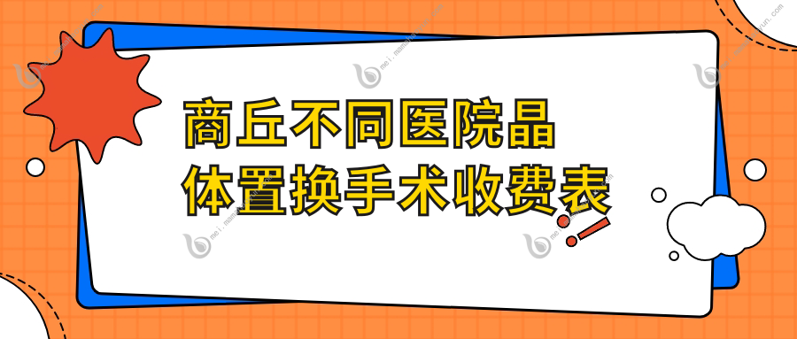商丘不同医院晶体置换手术收费表