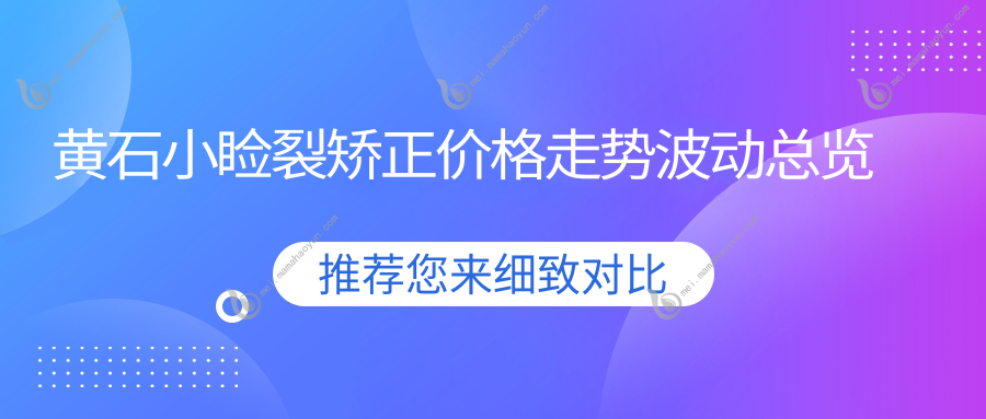 黄石小睑裂矫正价格走势波动总览