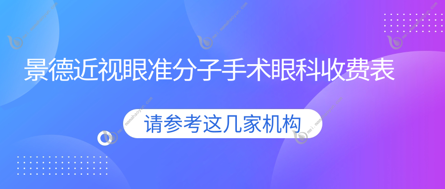 景德近视眼准分子手术眼科收费表