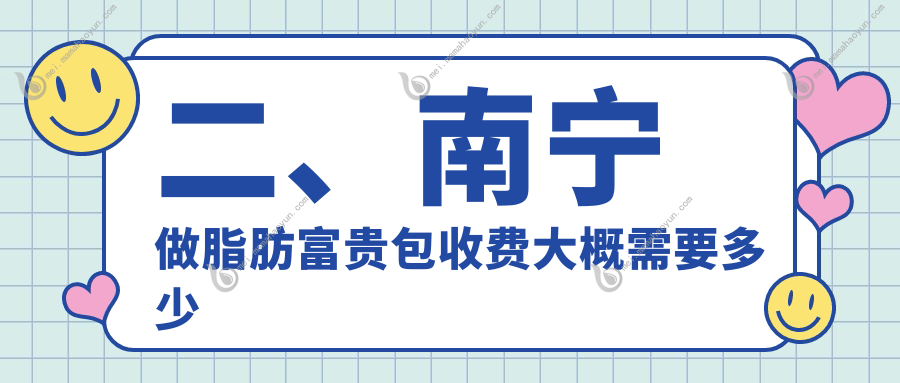 二、南宁做脂肪富贵包收费大概需要多少钱？爱思特15769、英和16489、芯玥14269
