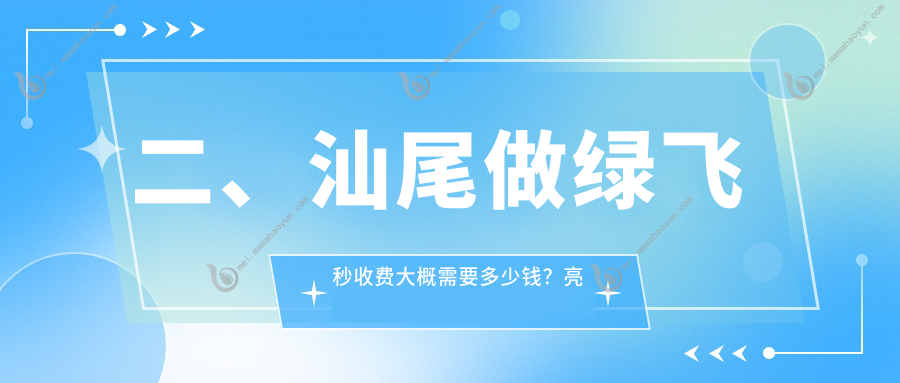 二、汕尾做绿飞秒收费大概需要多少钱？亮睛工程18089/18768/19650