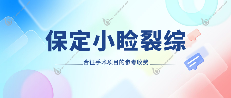 保定小睑裂综合征手术项目的参考收费价格表