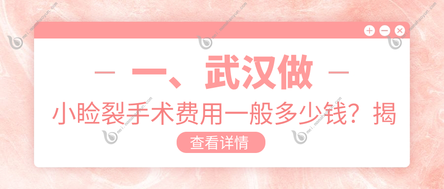 一、武汉做小睑裂手术费用一般多少钱？揭秘2025武汉小睑裂手术价目表