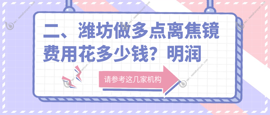 二、潍坊做多点离焦镜费用花多少钱？明润眼科960/1180/1089