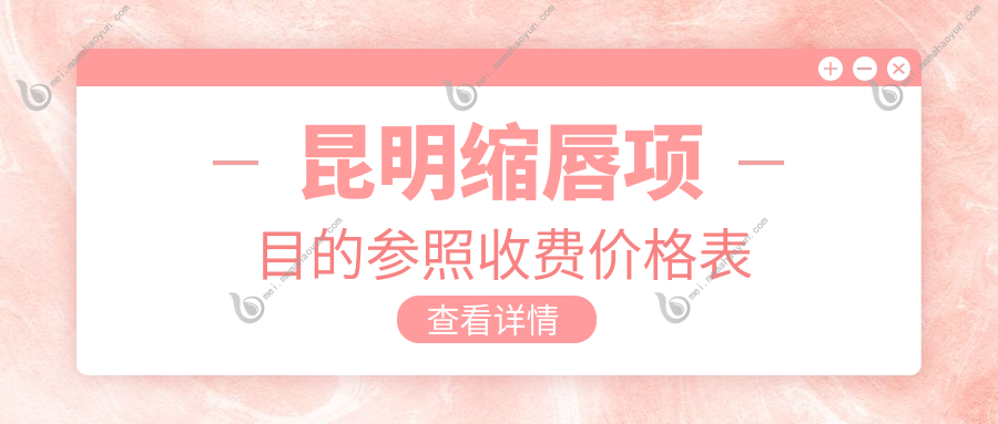昆明缩唇项目的参照收费价格表